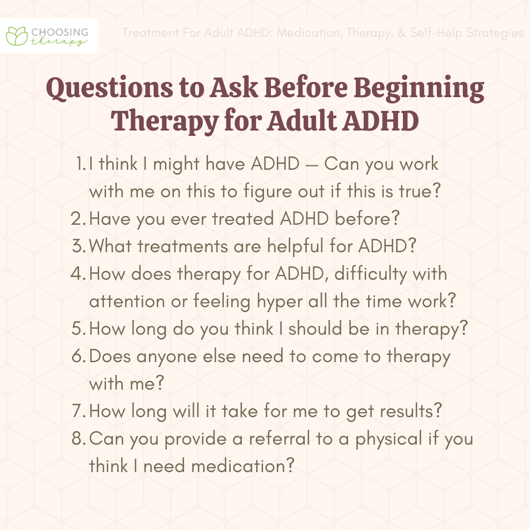 Questions to Ask Before Beginning Therapy for Adult ADHD