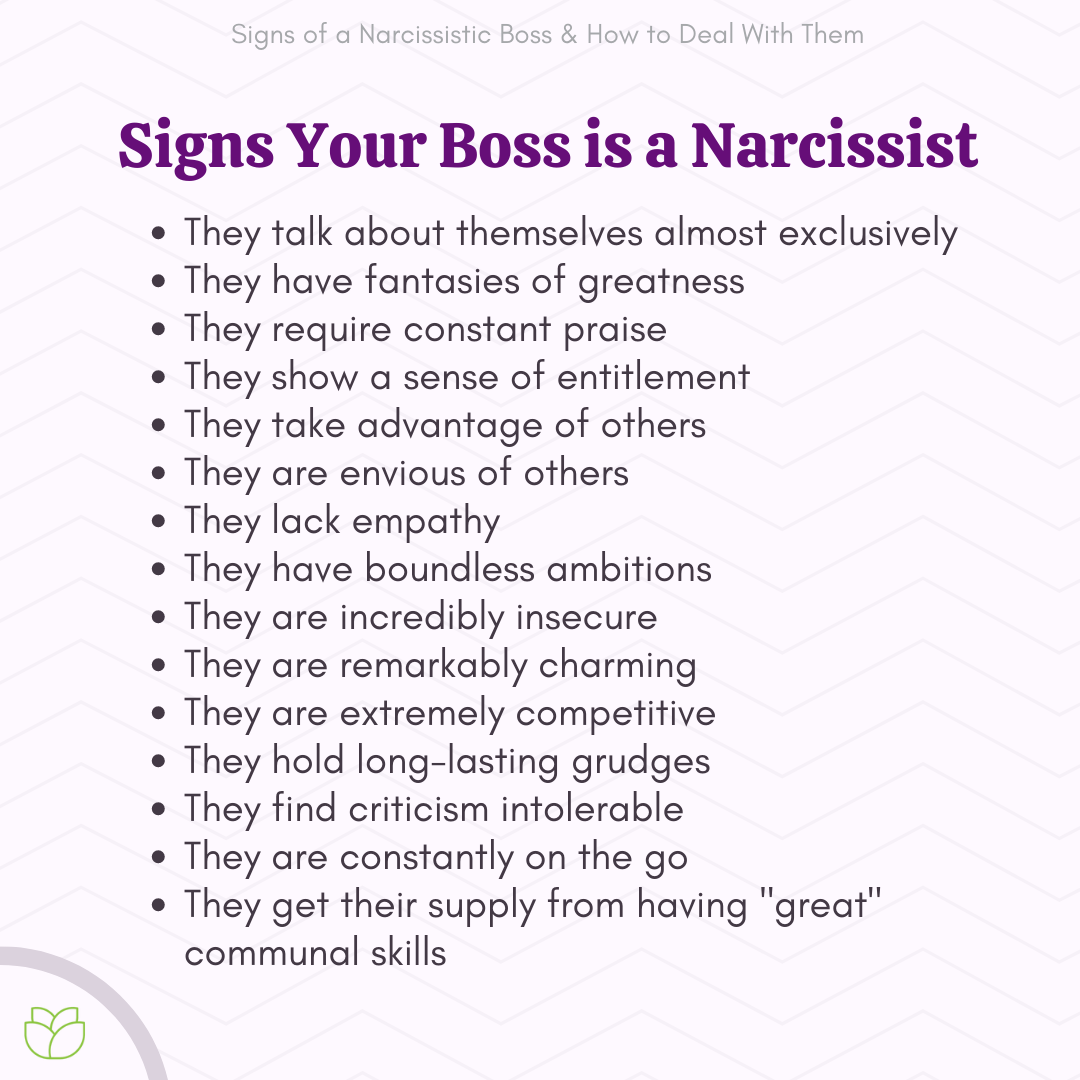 Signs Your Boss Is a Narcissist