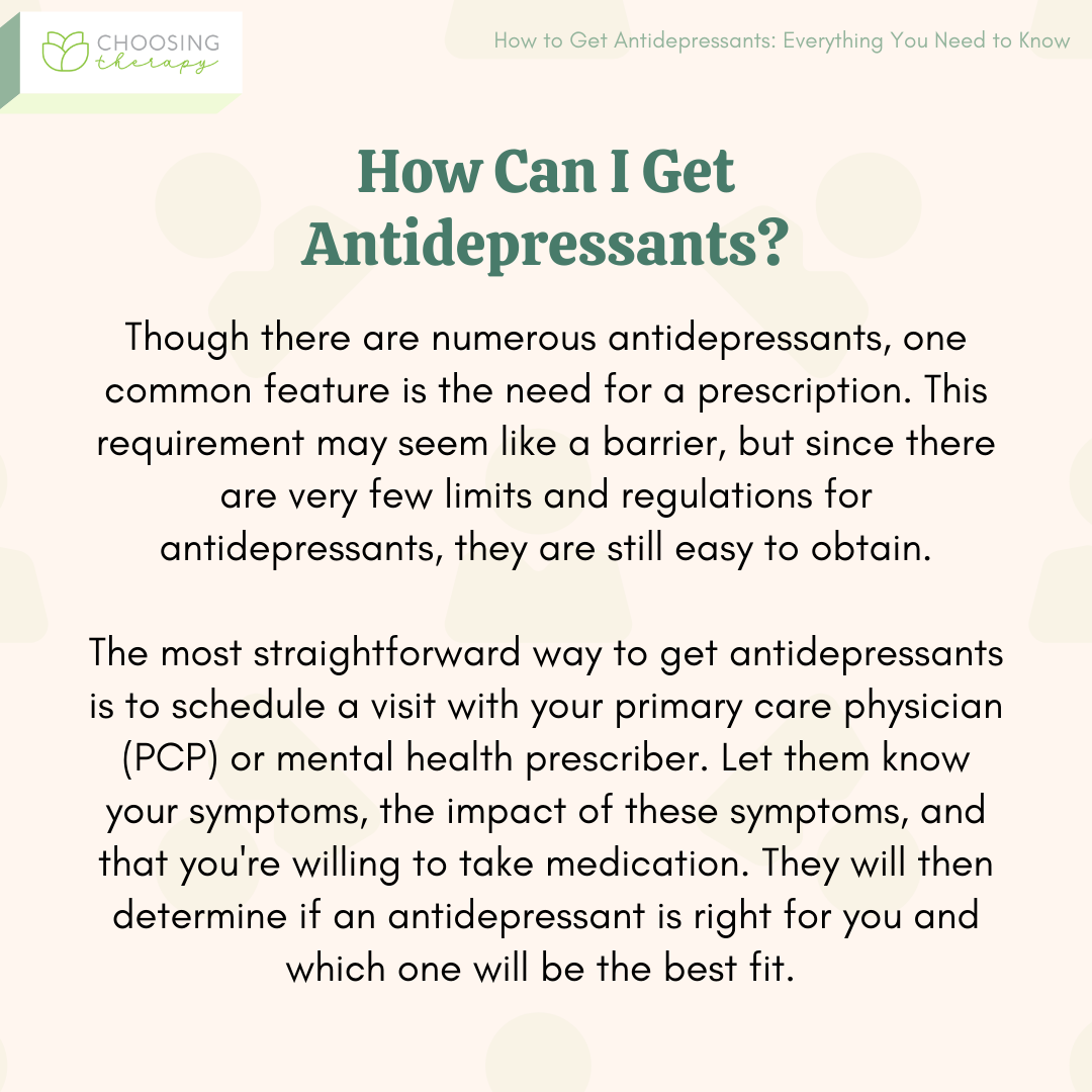 How Can I Get Antidepressants?