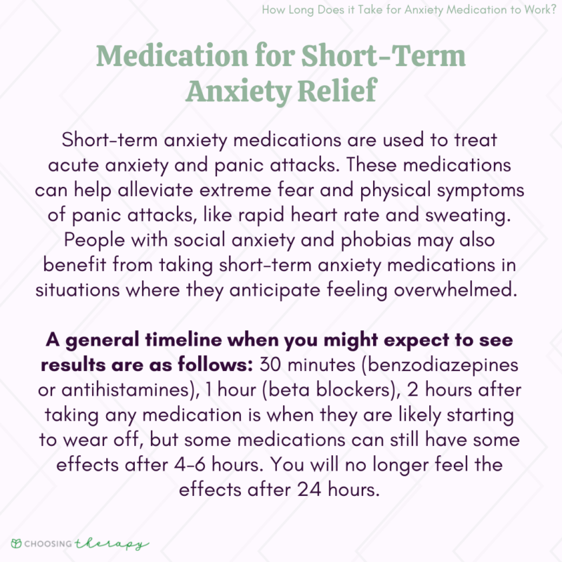 How Long Does it Take for Anxiety Medication to Work? Choosing Therapy