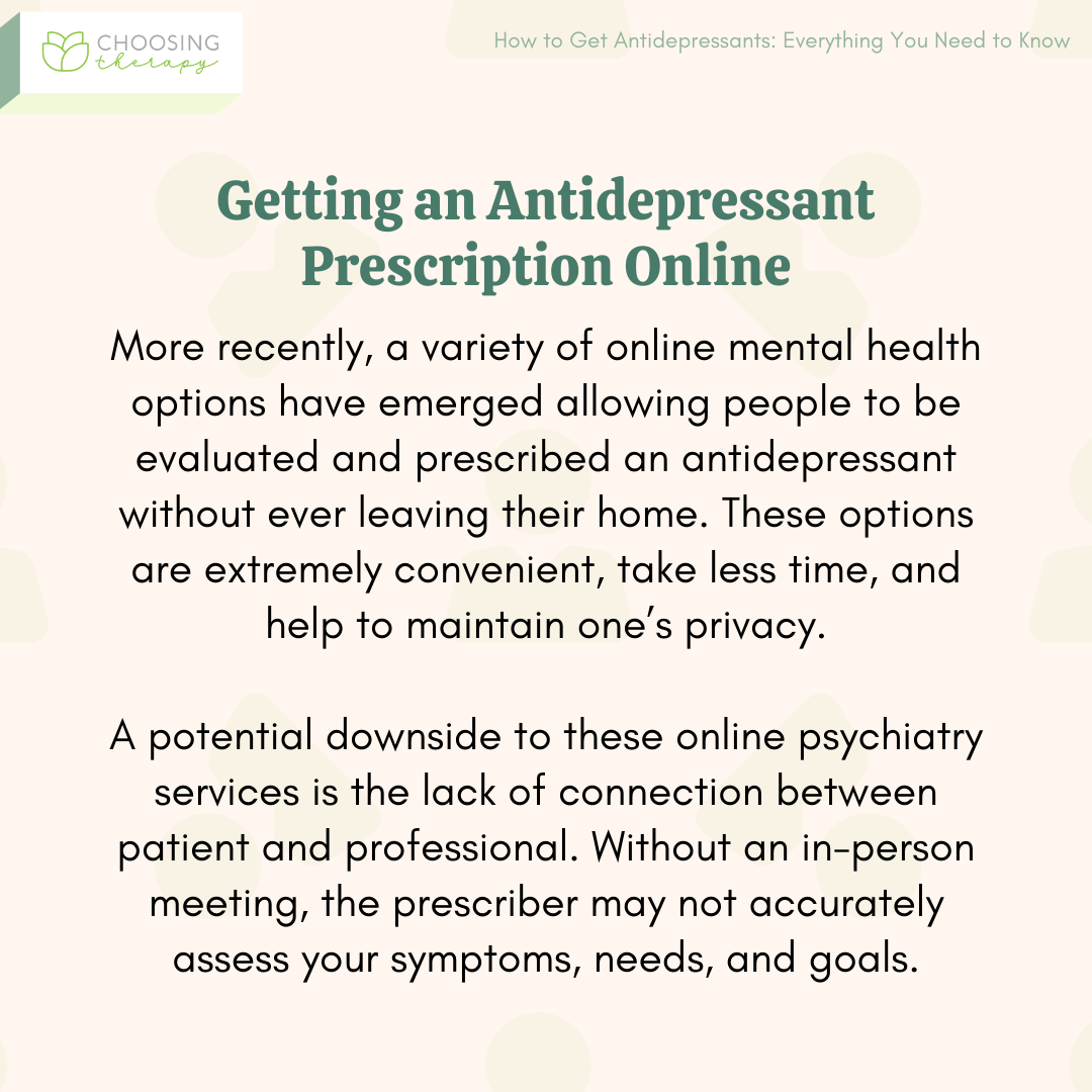Getting an Antidepressant Prescription Online