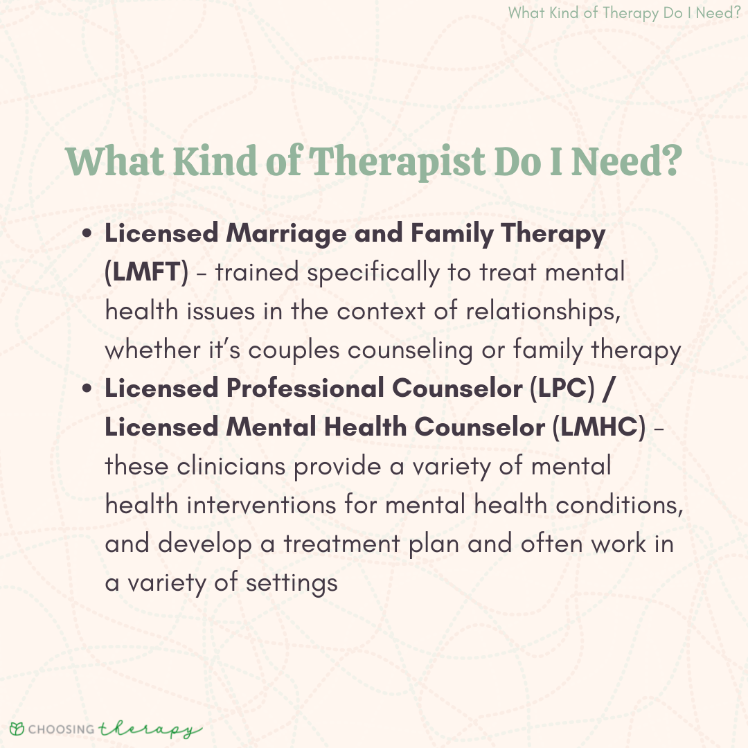 What Kind of Therapist Do I Need?