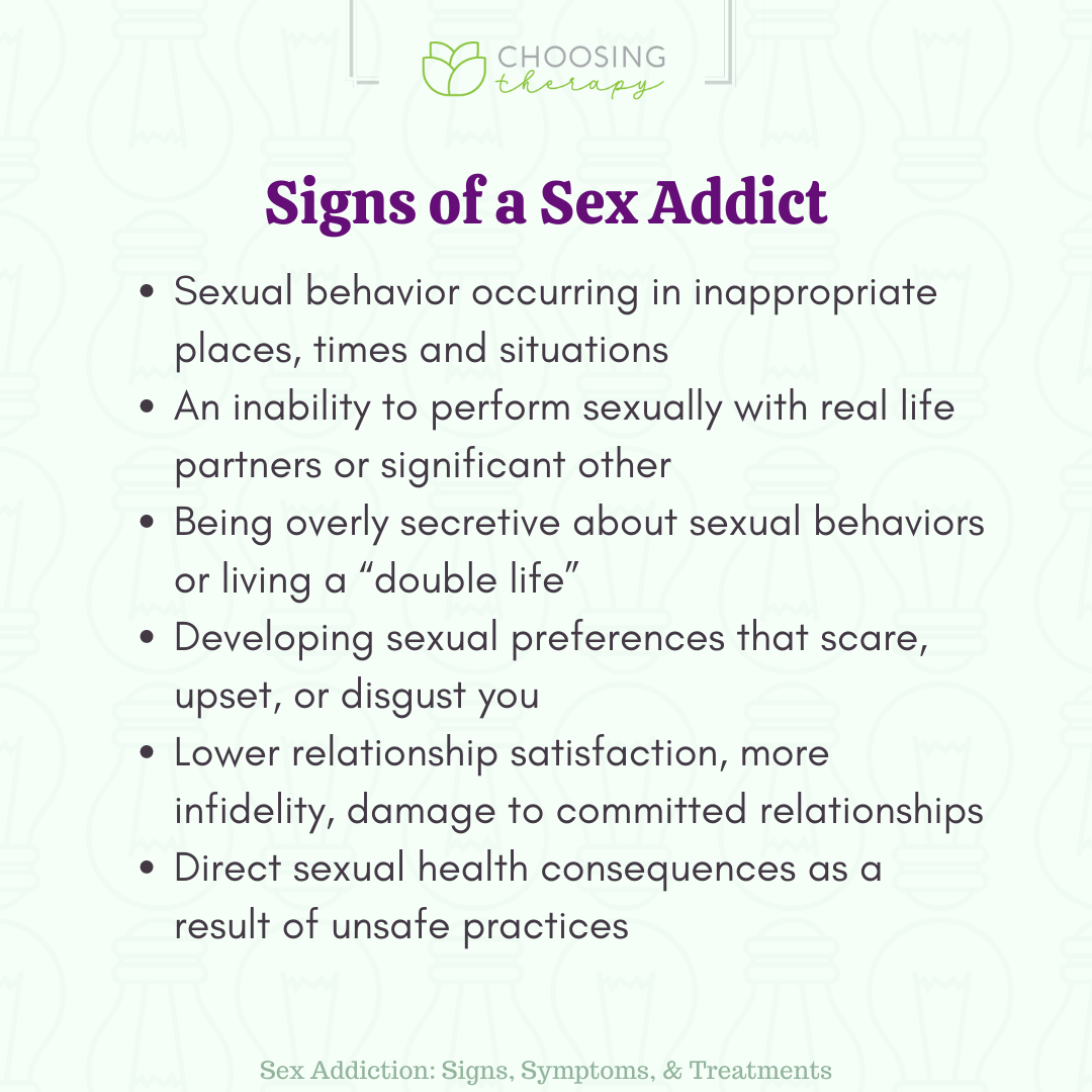 Sex Addiction Signs, Symptoms, and Treatments