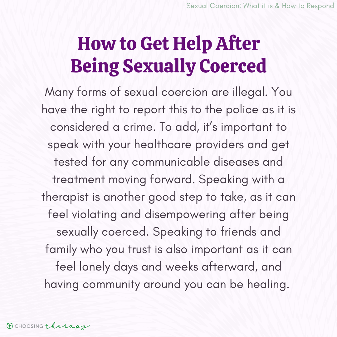 How to Get Help After Being Sexually Coerced