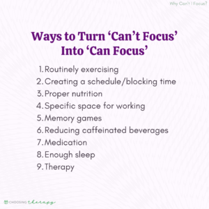 Ways to Turn 'Can't Focus' Into 'Can Focus'