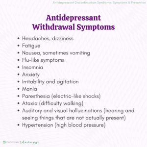 Antidepressant Withdrawal Symptoms