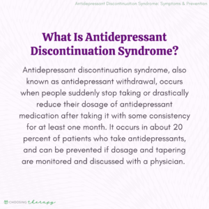 What is Antidepressant Discontinuation Syndrome