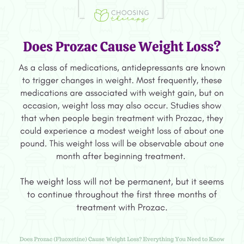 Will Taking Prozac Cause Weight Loss?