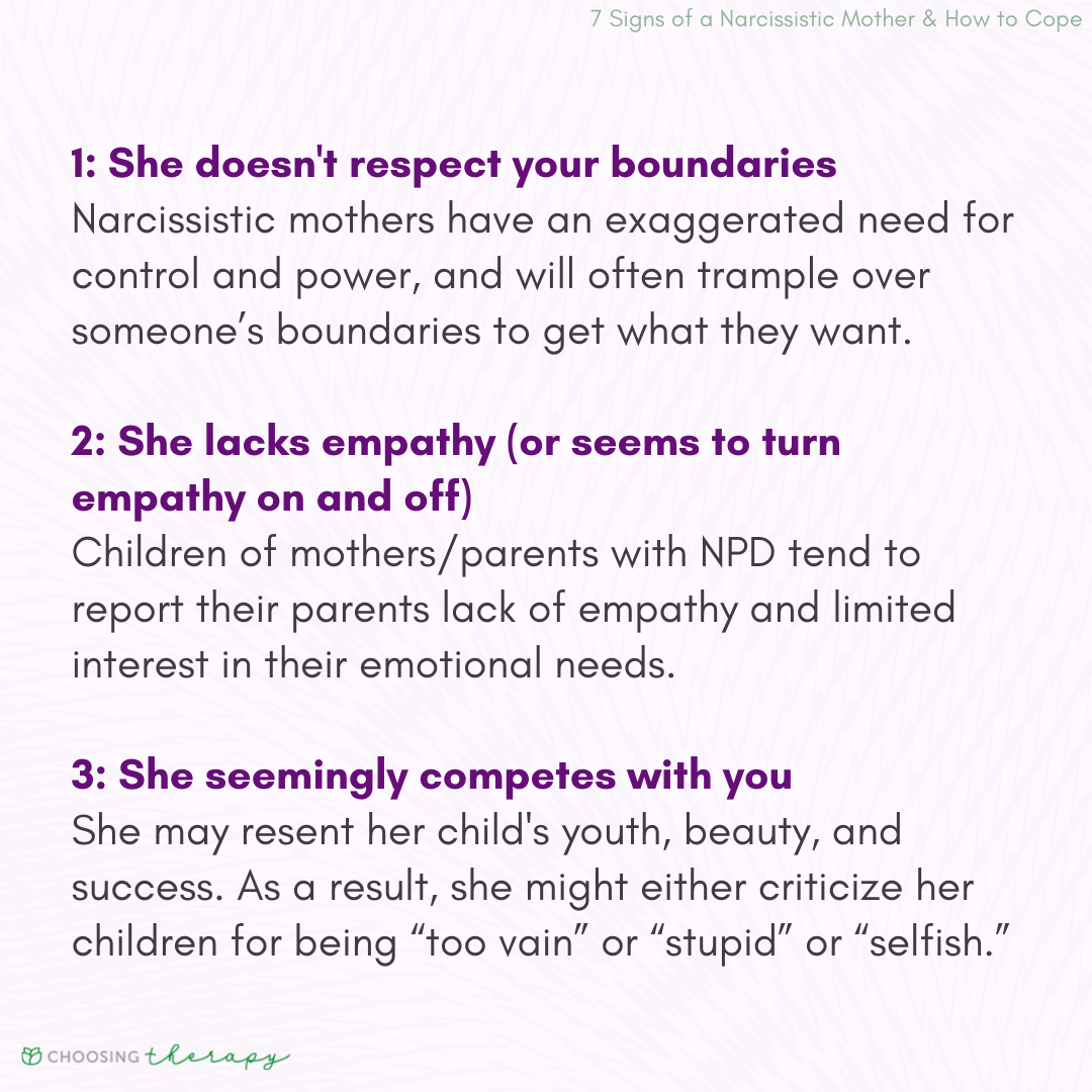 7 Signs of a Narcissistic Mother & How to Cope