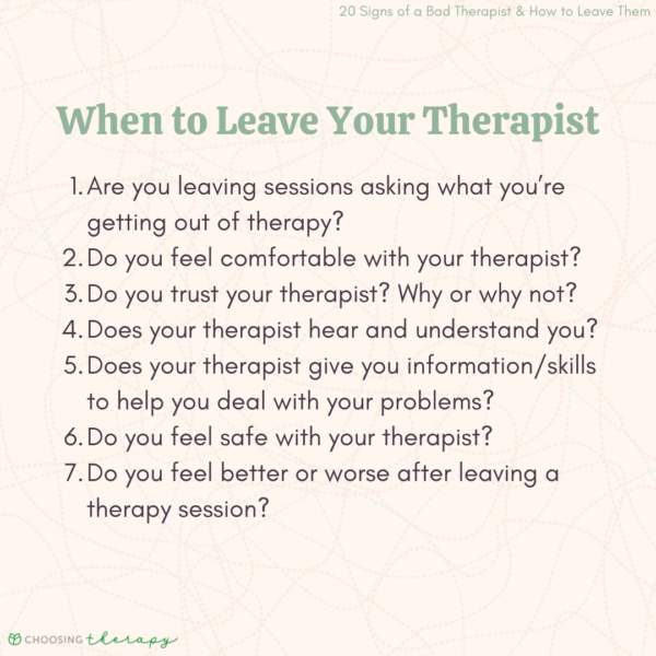25 Signs You Have a Bad Therapist & When to Leave Them