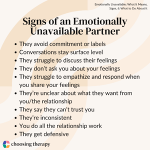 Signs of an Emotionally Unavailable Partner