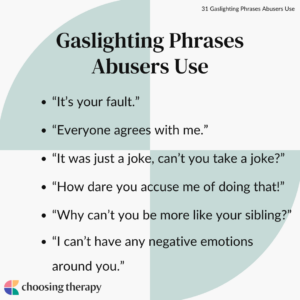 Gaslighting Phrases Abusers Use 