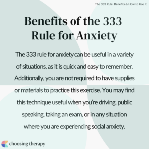 Benefits of the 333 Rule for Anxiety 