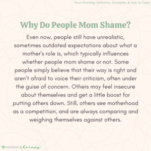 Why Do People Mom Shame?