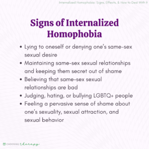 Signs of Internalized Homophobia