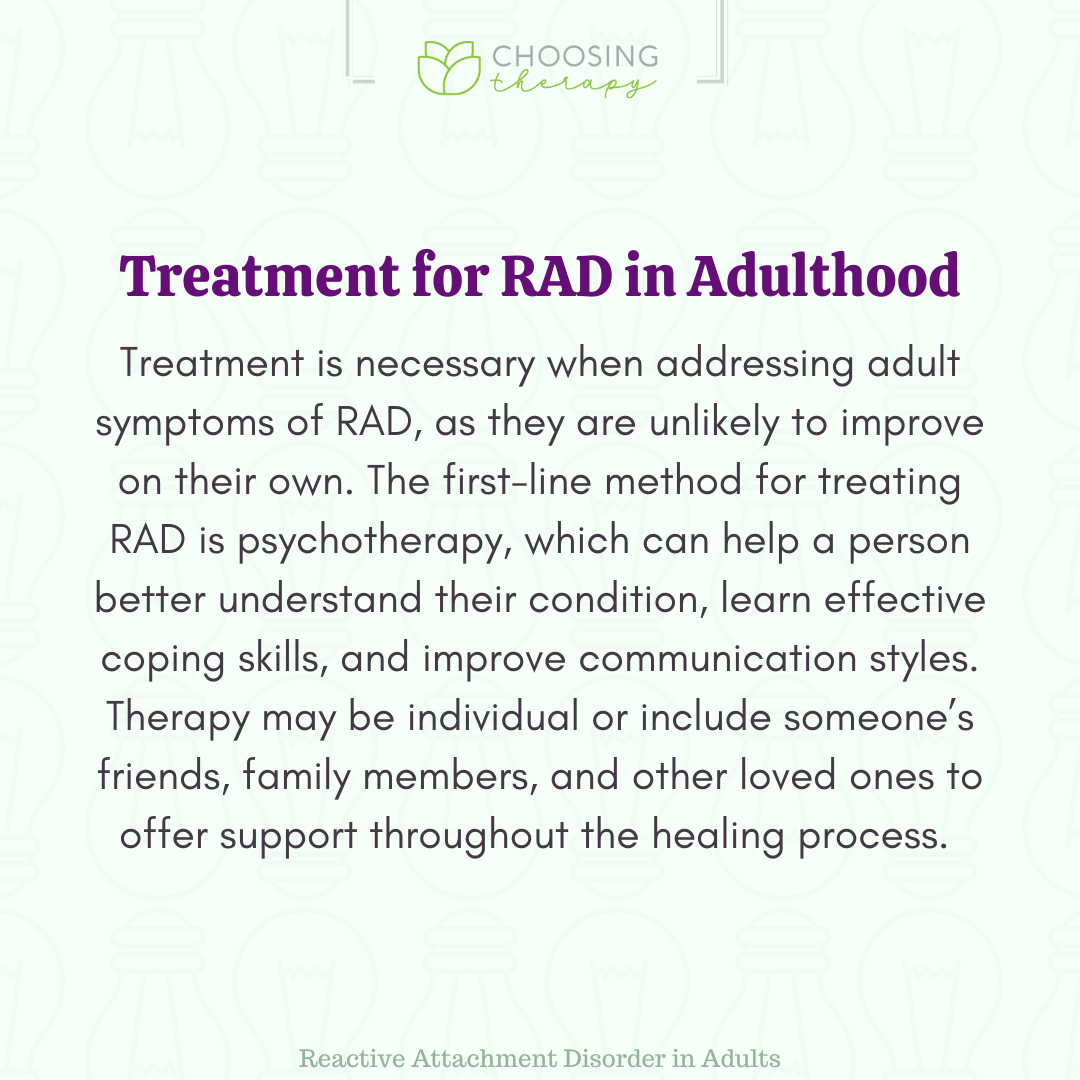 Treatment for RAD in Adulthood