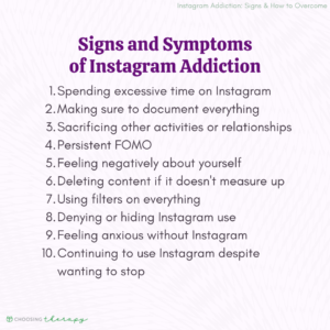 Signs and Symptoms of Instagram Addiction