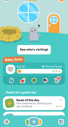 Finch Self Care App Homepage