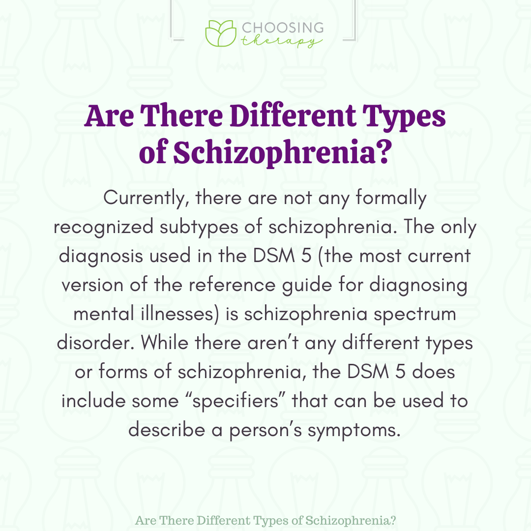 Different Types Of Schizophrenia