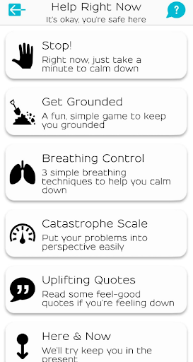 What's Up A Mental Health App Help Right Now Page