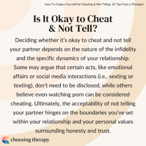 Is It Okay to Cheat and Not Tell?