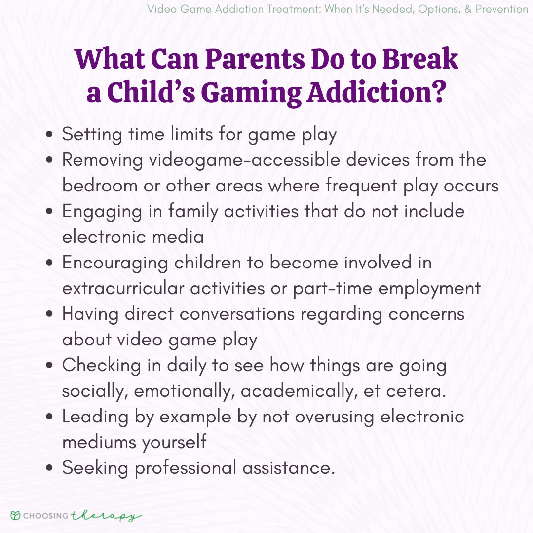 How do you deal with a child's gaming addiction?