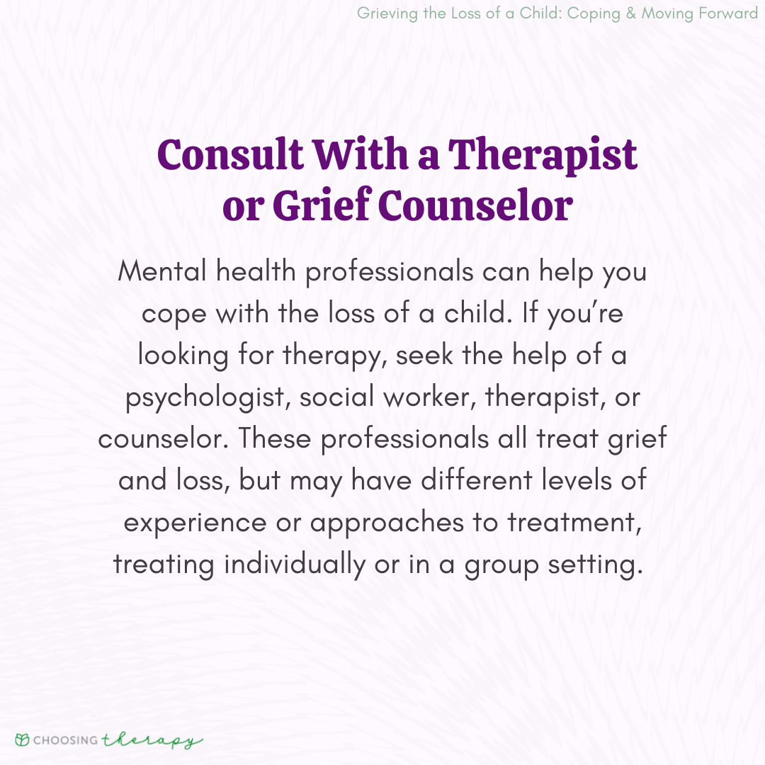 Consult With a Therapist or Grief Counselor