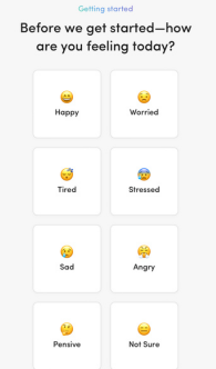 Screenshot of Hims sign-up feelings assessment