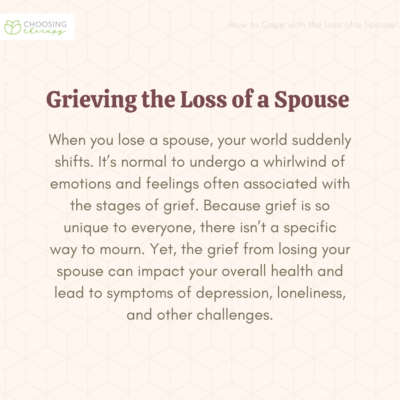 How to Cope With the Loss of a Spouse