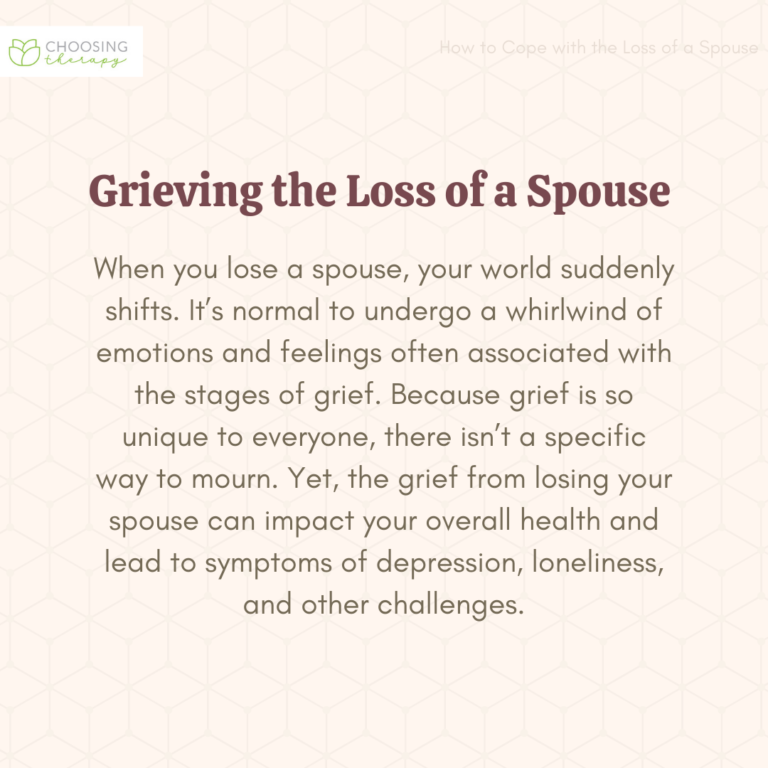 How to cope with the loss of a spouse