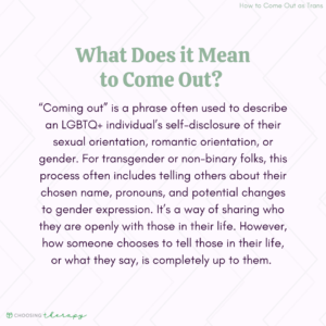 What Does it Mean to Come Out?