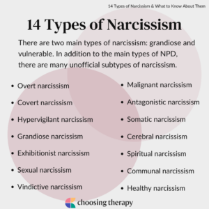 Types of Narcissism
