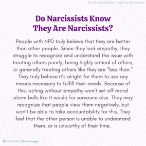 Do Narcissists Know They Are Narcissists?