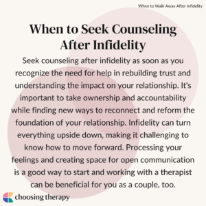 When to Seek Counseling After Infidelity