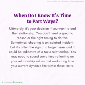 When Do I Know It's Time to Part Ways?
