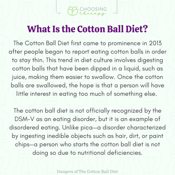 What Is the Cotton Ball Diet? Dangers & Results