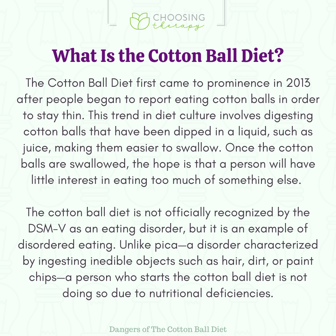 What Is the Cotton Ball Diet? Dangers & Results