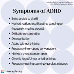Symptoms of ADHD