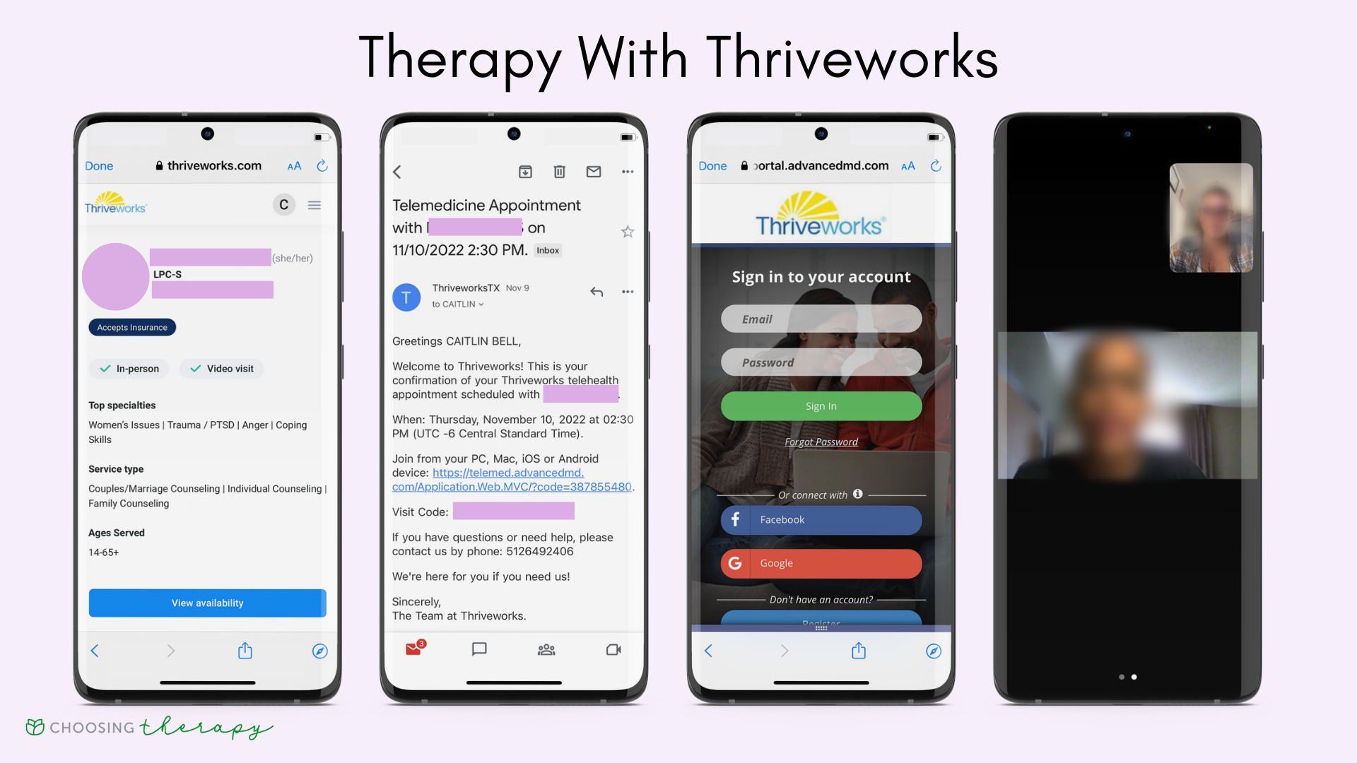 Thriveworks Review 2022 - Image of how to attend a therapy sessions with Thriveworks