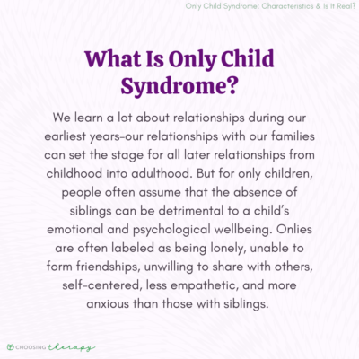 What Is Only Child Syndrome?