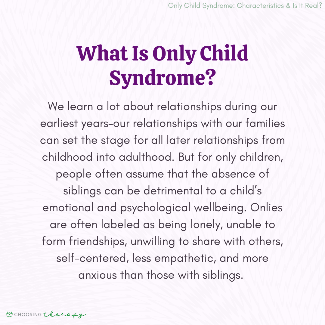 What Is Only Child Syndrome 