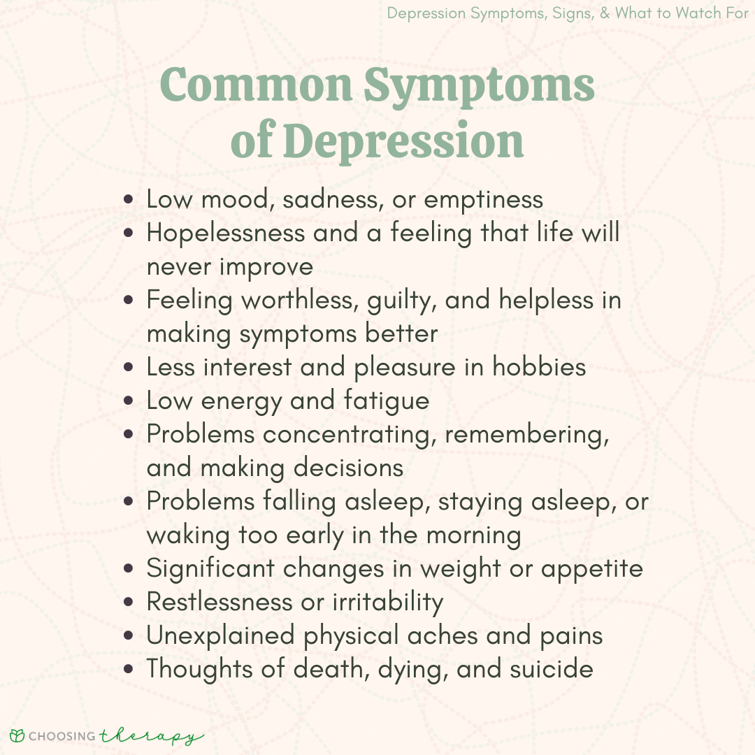 Common Symptoms of Depression