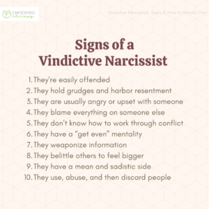 Signs of a Vindictive Narcissistic