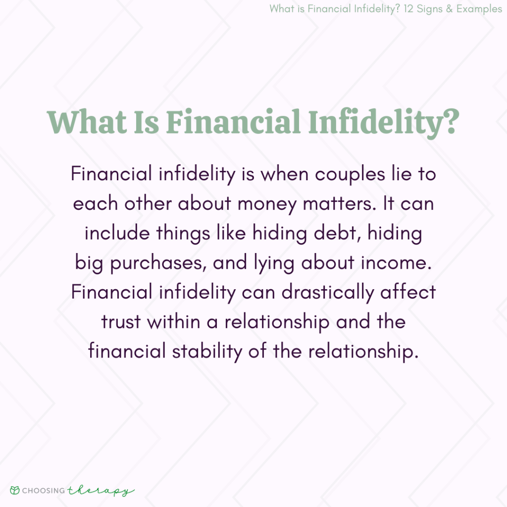 12 Signs of Financial Infidelity