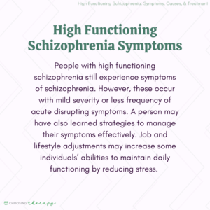 High Functioning Schizophrenia Symptoms