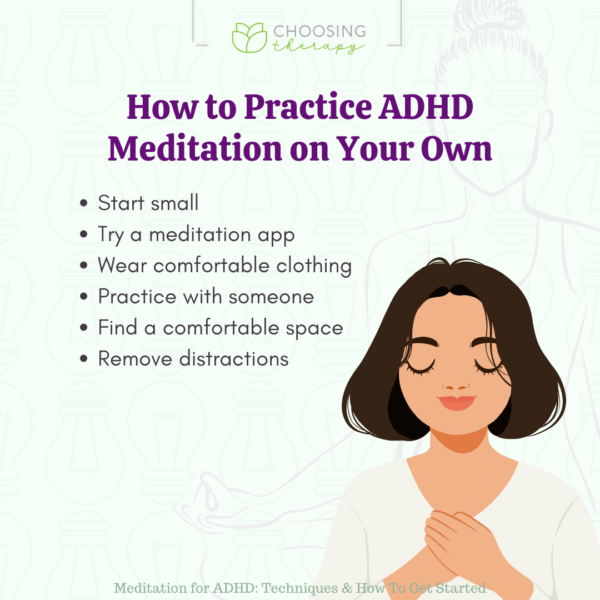 Illustration of Adhd Adults Improving Attention Span Through Meditation