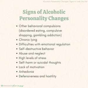 Signs of Alcoholic Personality Changes