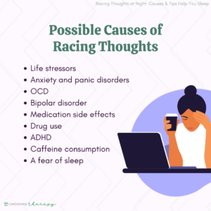 Possible causes of racing thoughts at night