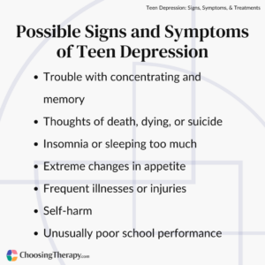 Possible Signs and Symptoms of Teen Depression (2)