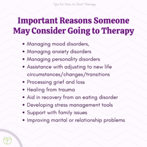 Important reasons an individual may consider going to therapy